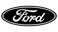 Ford logo in white script on a black oval background