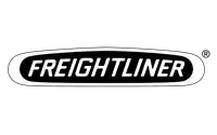 Freightliner logo in black and white inside an oval outline