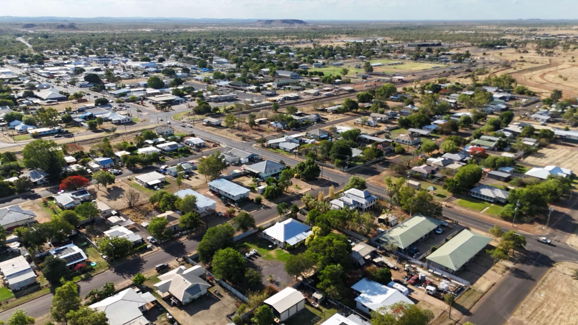 An Aerial View of a Residential Area With Lots of Houses and Trees โ Outback Auctions and Real Estate in Cloncurry, QLD