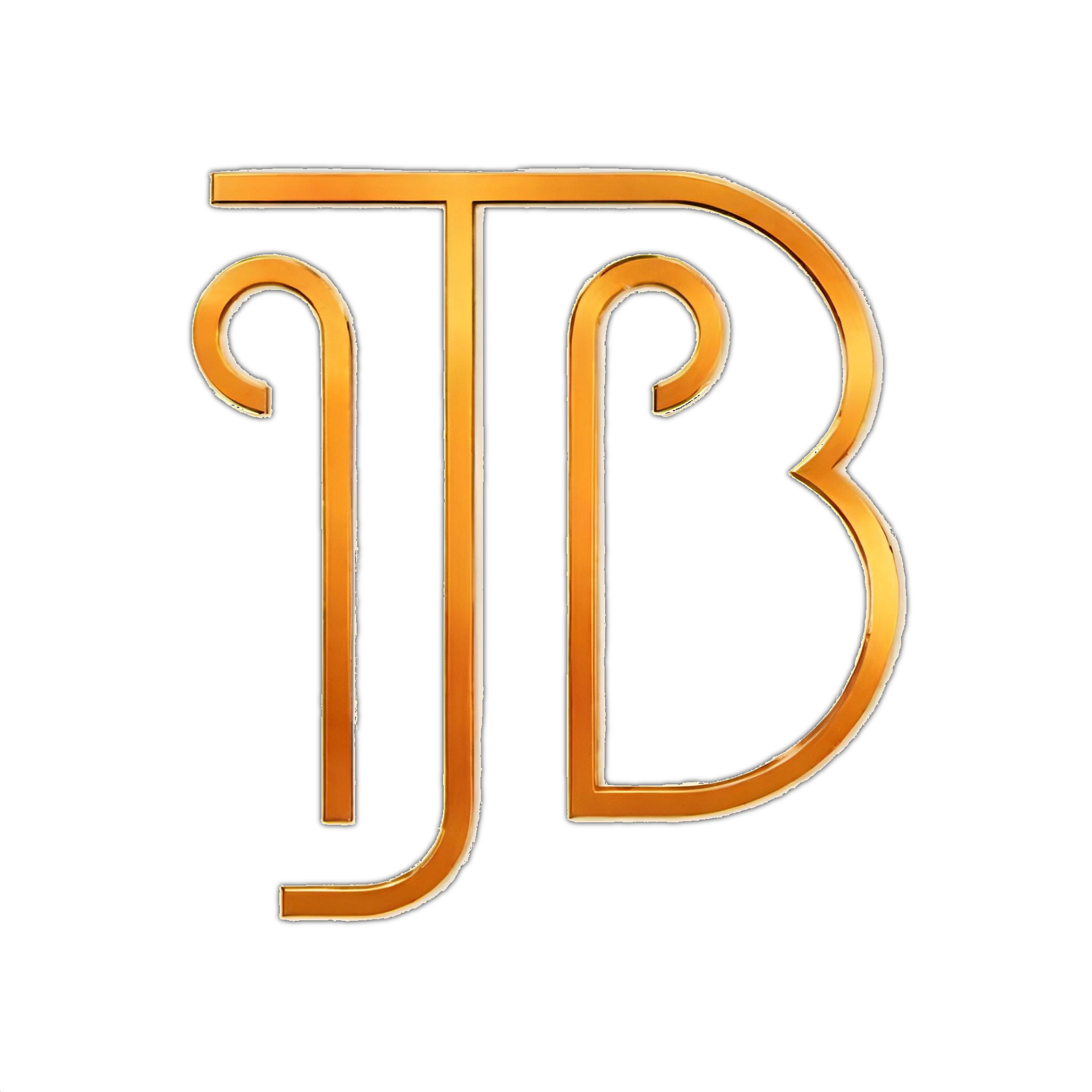 Orange stylized “JB” monogram logo on a white background