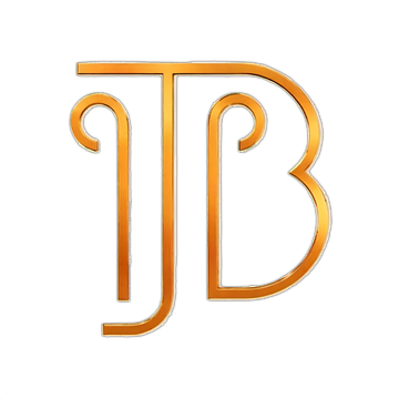 Orange stylized “JB” monogram logo on a white background