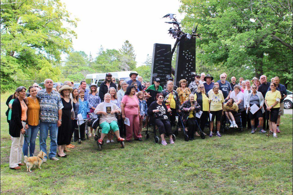 Those who attended the unveiling of the HRC survivors' monument in 2019 pose for a photo. Nathan Taylor/OrilliaMatters file photo Those who attended the unveiling of the HRC survivors' monument in 2019 pose for a photo. Nathan Taylor/OrilliaMatters file photo
