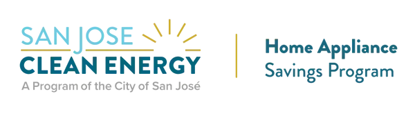 San Jose Clean Energy and Home Appliance Savings Program logos on a white background