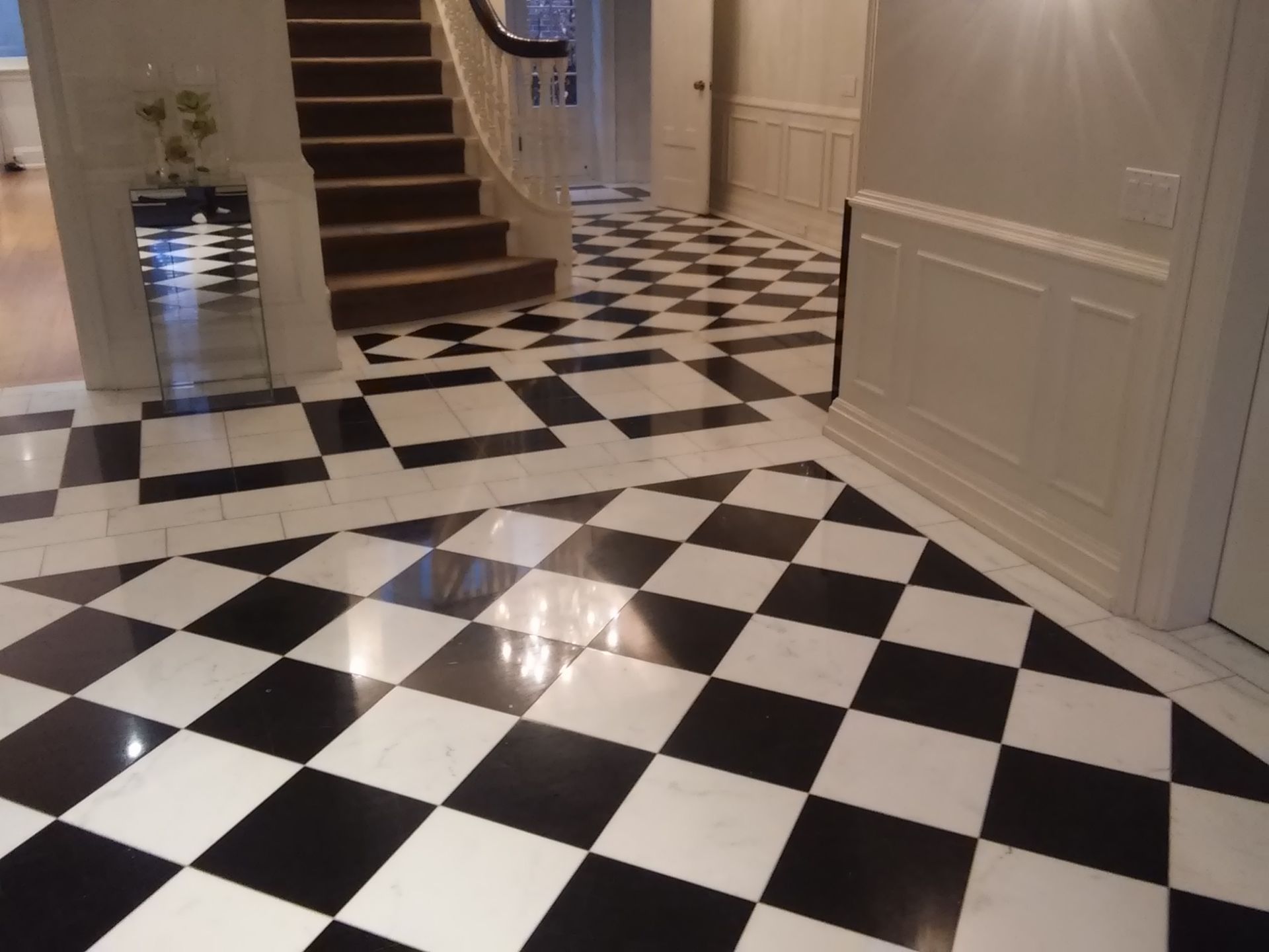 checker marble floor