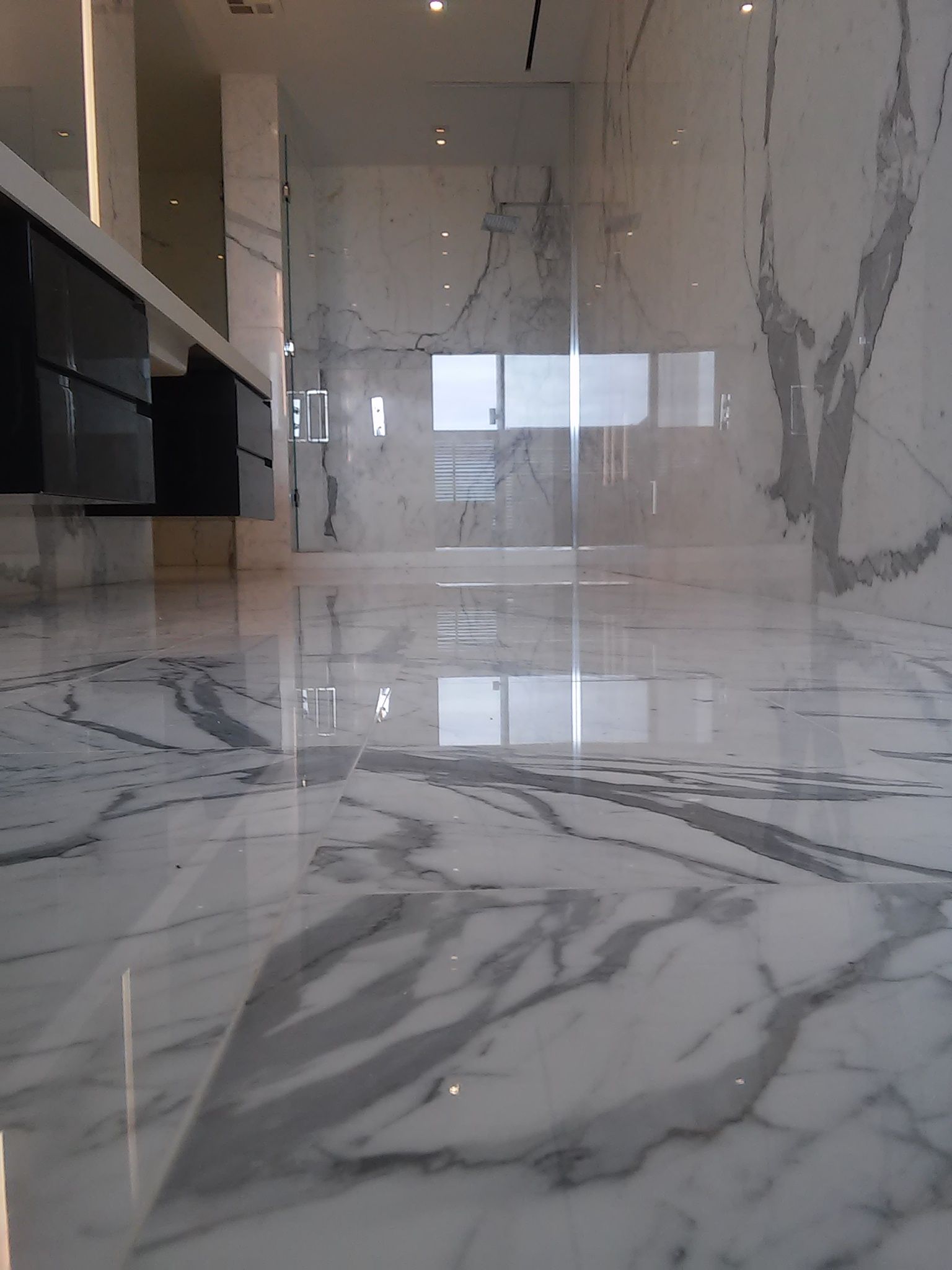 polished bathroom floor