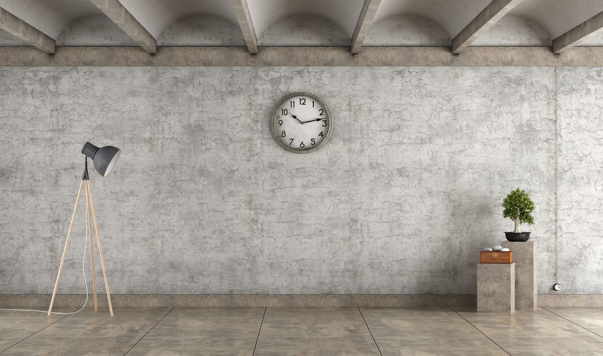 interior with concrete floor