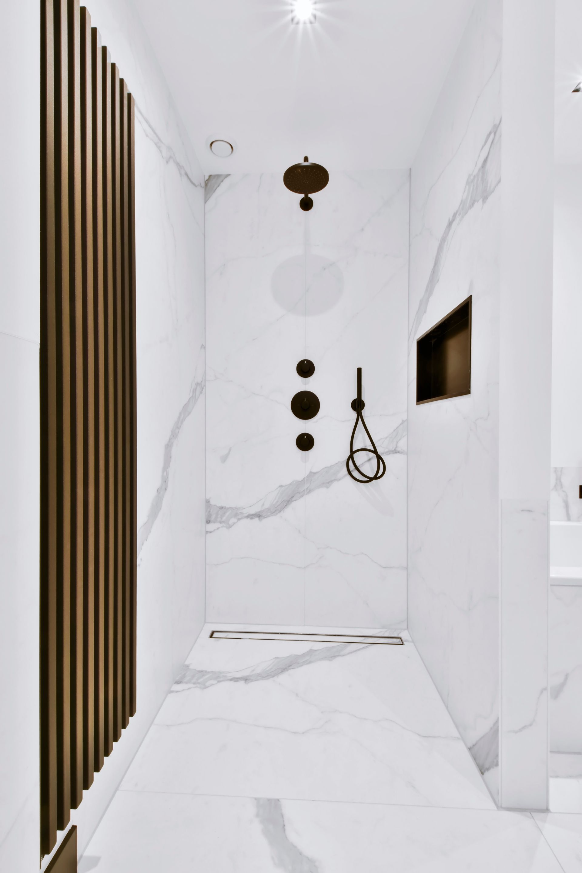 stylish white shower