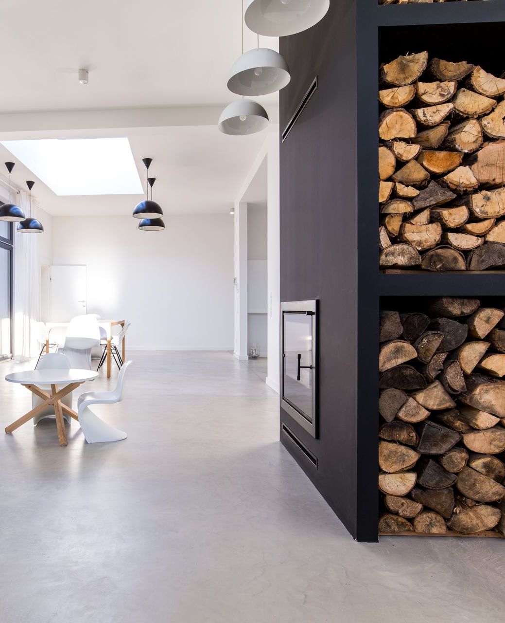interior with concrete floor