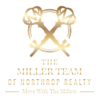 Gold logo with crossed keys inside a circle, text "The Miller Team of Northrop Realty."