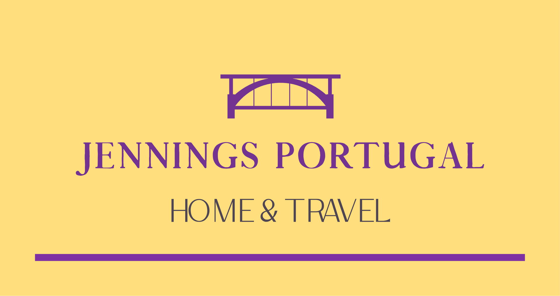 A purple logo for jennings portugal home and travel