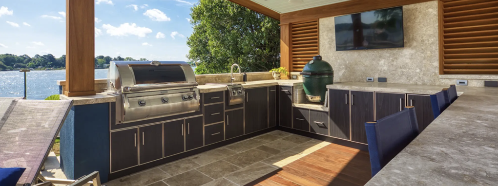 Contemporary Outdoor Kitchen Outdoor Kitchen Remodel by Hudson Valley Cabinet & Woodworking Inc — Project 2 project photo