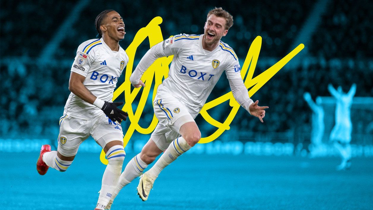 Leeds Uniteds Crysencio Summerville and Patrick Bamford celebrate