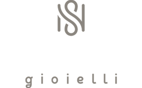 Monogramma stilizzato grigio «IS» sopra la parola «gioielli» su sfondo bianco