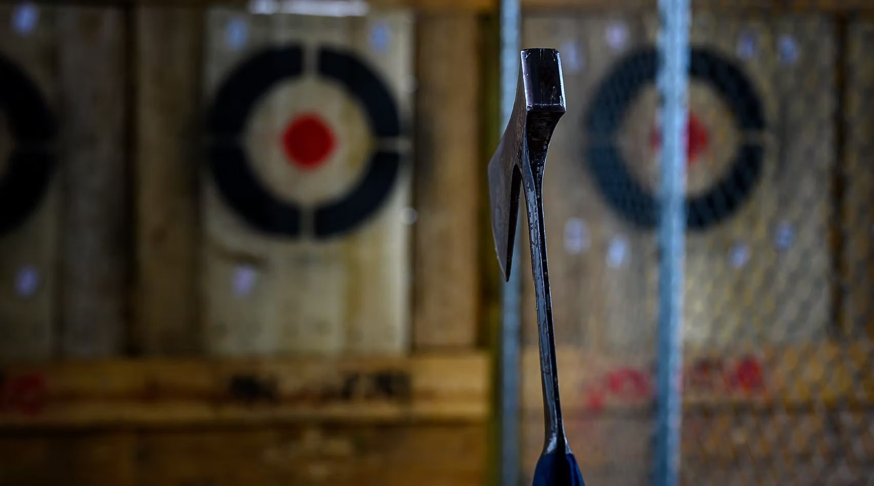 Axe throwing targets.