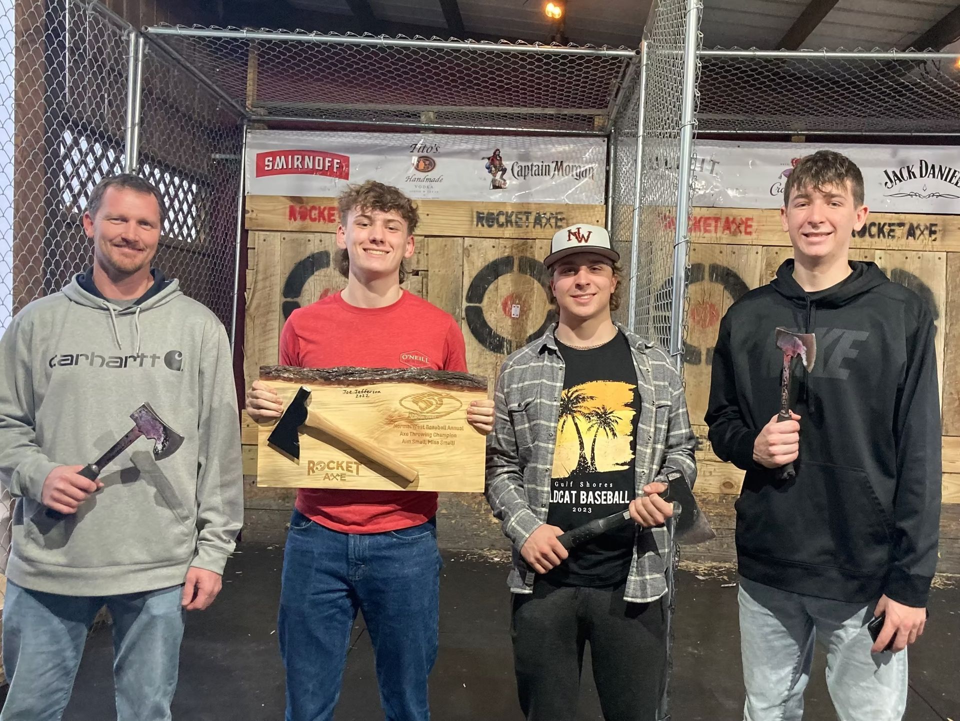 Axe throwing targets.