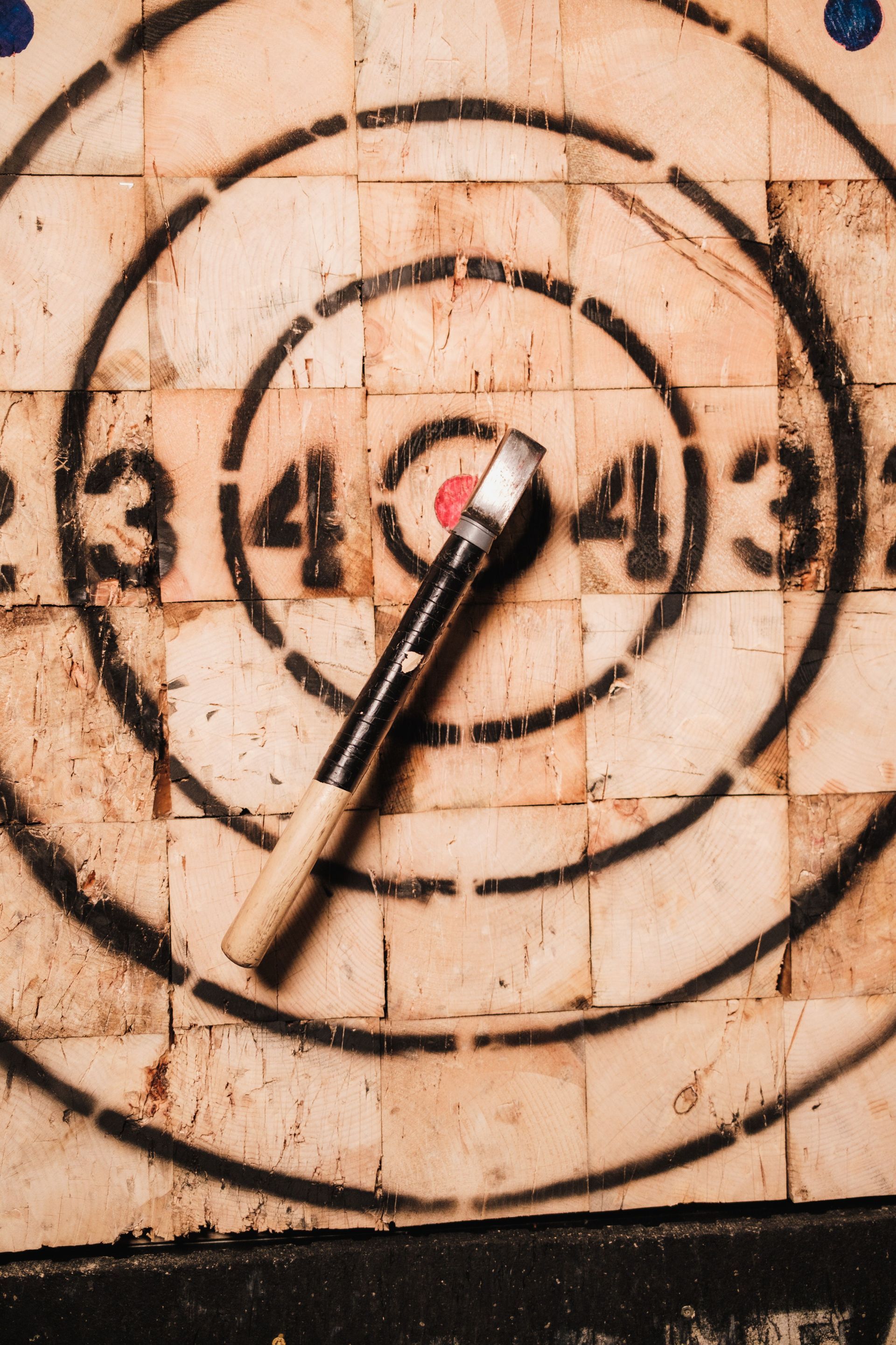 Axe throwing targets.