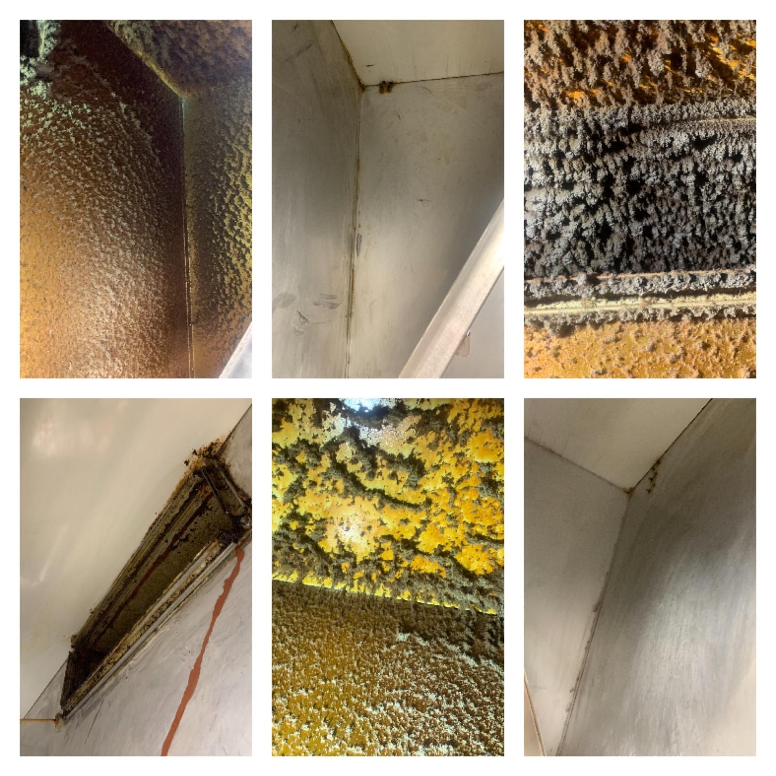 Un collage d'images montrant différents types de taches sur un mur