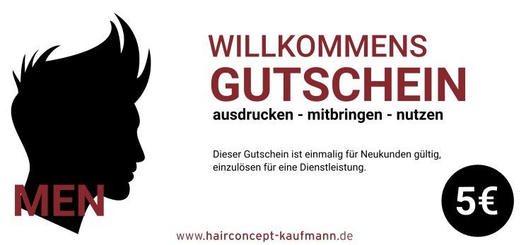 10 Euro Willkommensgutschein für Herren