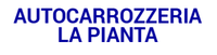 Logo con testo blu