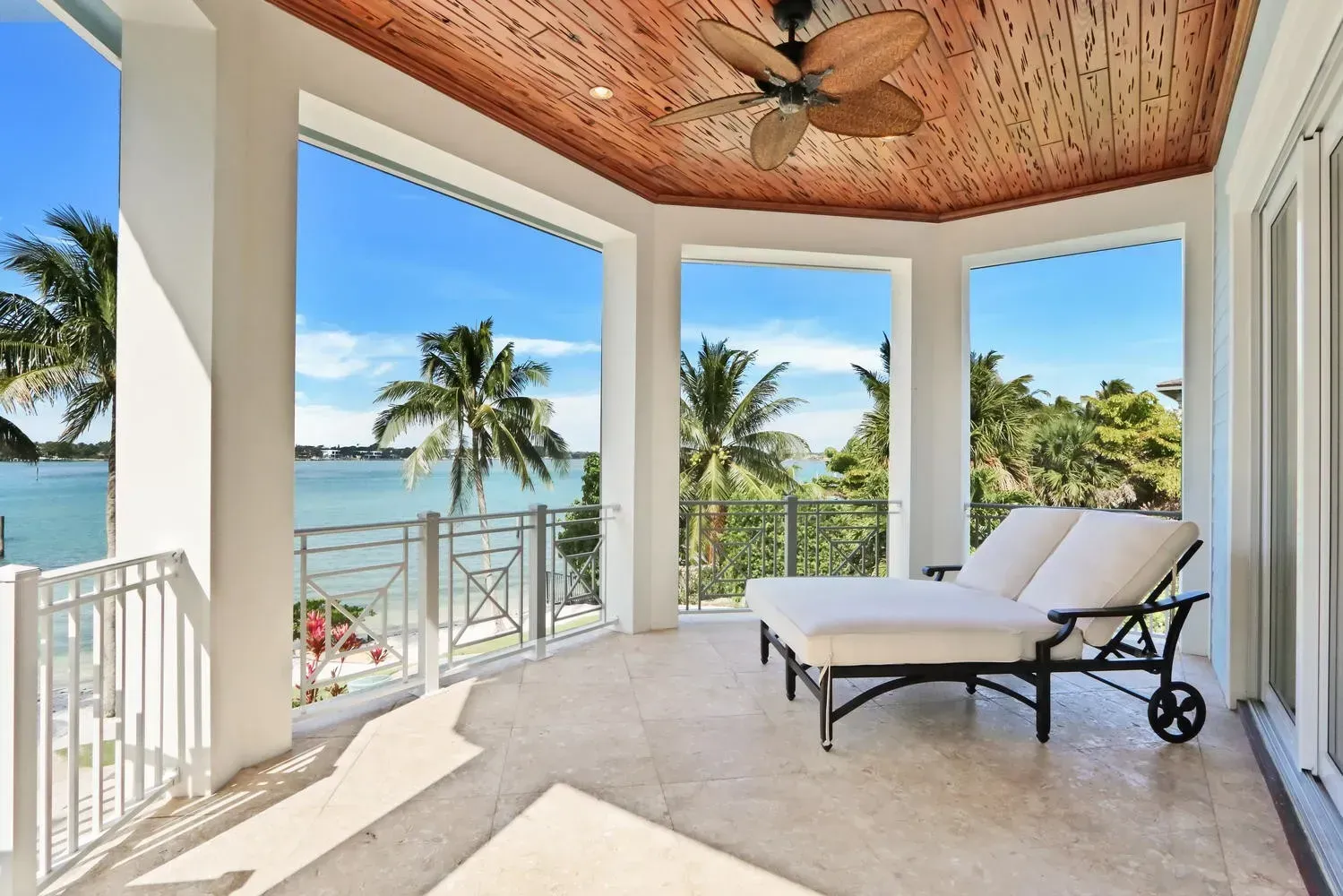 Master balcony coastal home Interior Design Lisa St. Amand Designs