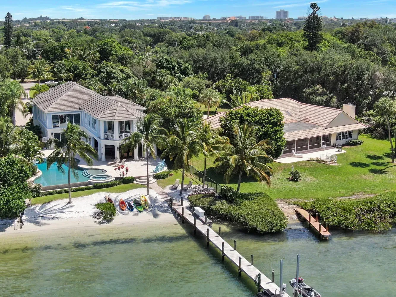 Drone shot of coastal home Interior Design Lisa St. Amand Designs