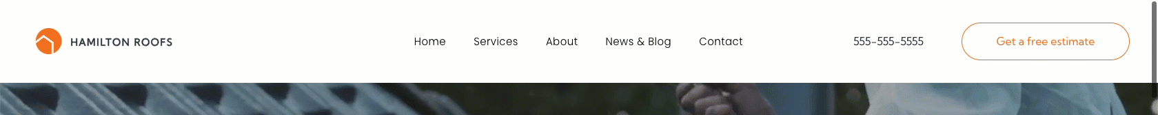 Shrinking header that transitions to a smaller size and decreases in opacity as the user scrolls in a desktop view.
