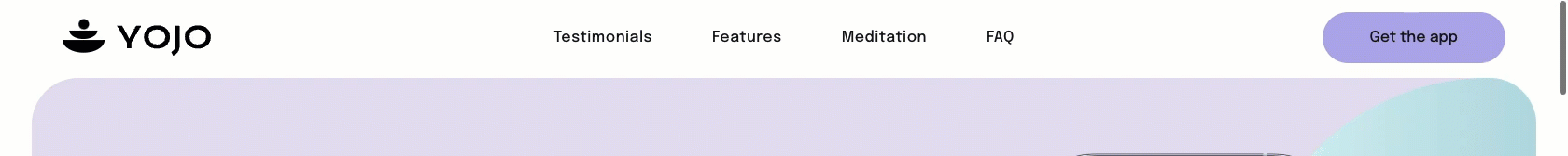 Static website header displaying the brand logo, navigation links, and a call-to-action button in a desktop view.