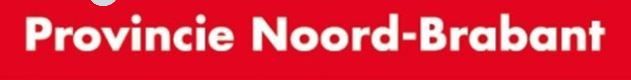 Een rode achtergrond met daarop de tekst provincie noord-brabant
