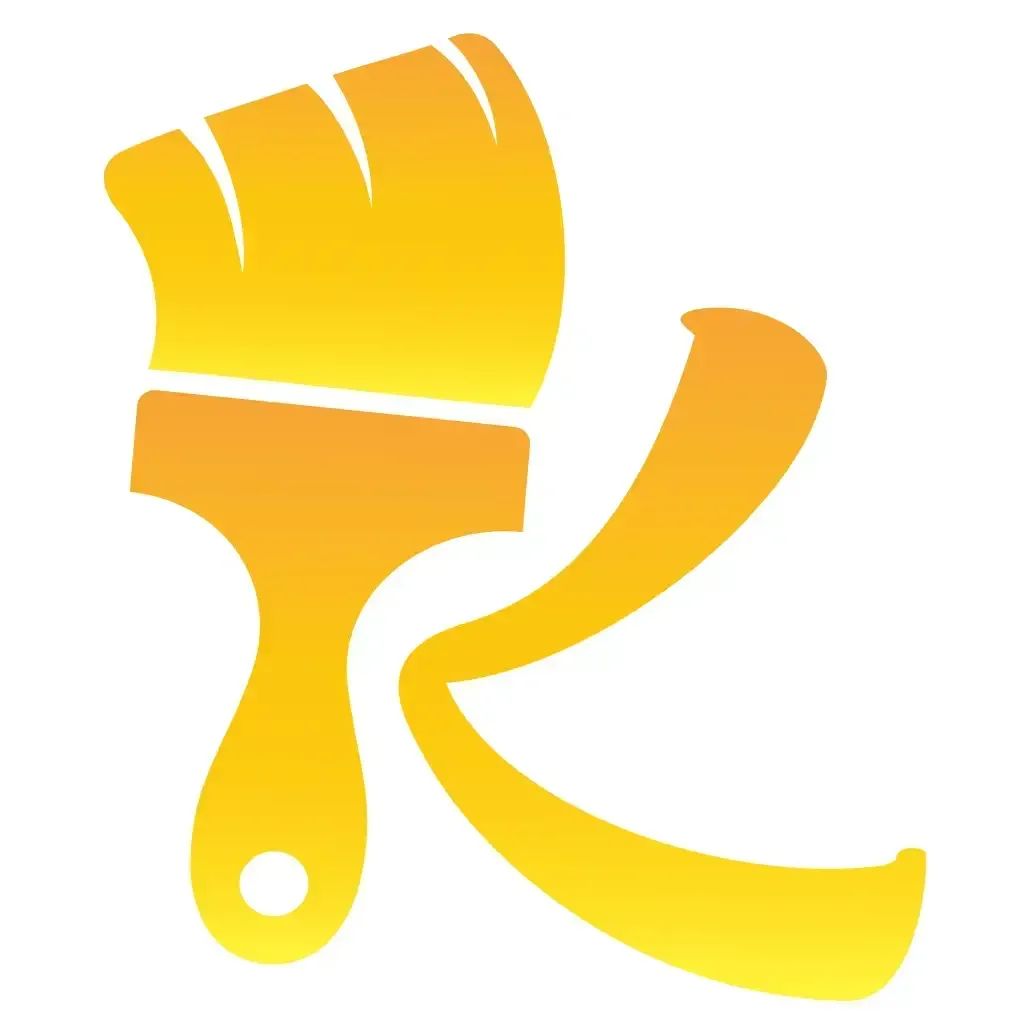 A yellow paint brush with the letter k on it