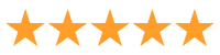 Five orange stars in a row, indicating a perfect rating.