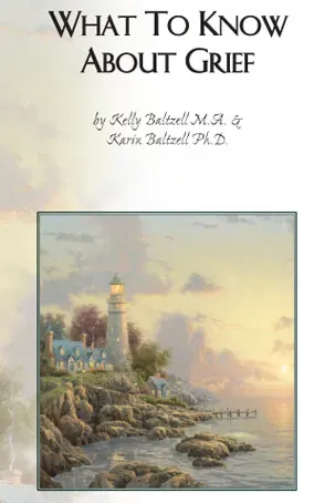 The cover of a book titled what to know about grief