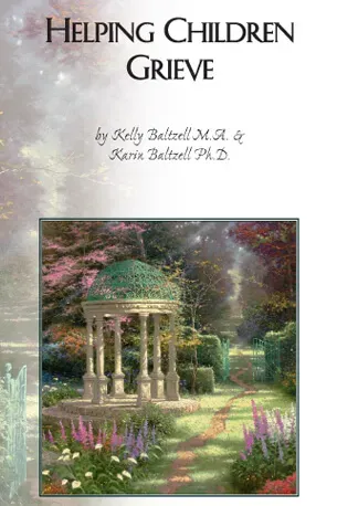 The cover of a book titled helping children grieve