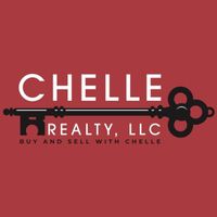 Logo for Chelle Realty, LLC on a red background with a black key graphic and white text.