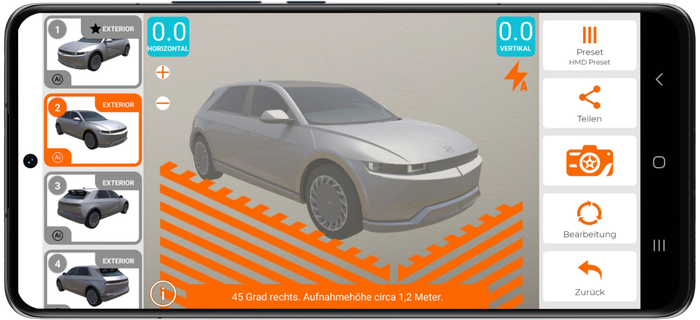 CARMERA App für Fahrzeugfotografie