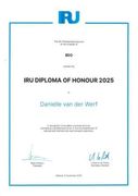 IRU Diploma of Honour 2025: Persönliche Auszeichnung für Danielle van der Werff