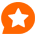 Orange square icon with a white star and speech-bubble shape in the top-left corner