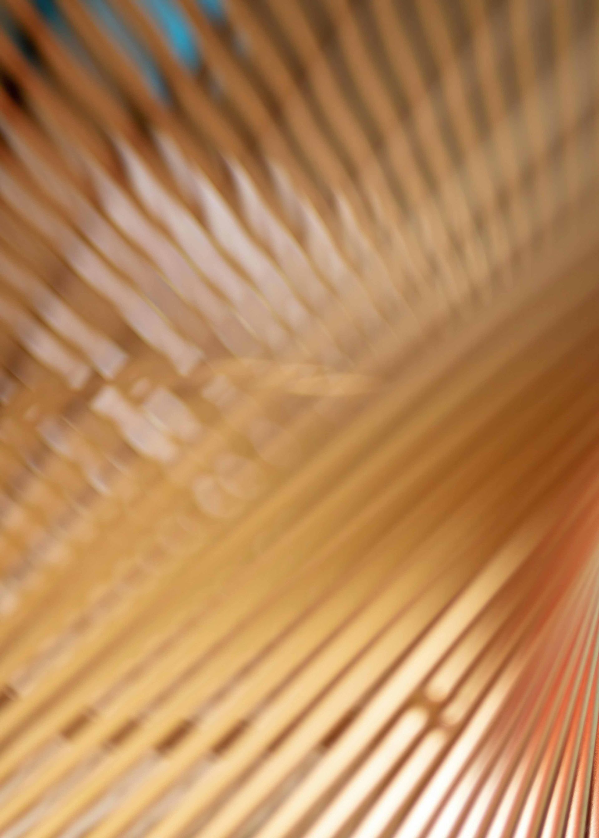 Abstract close-up of golden-brown diagonal ridges with soft light and blurred background