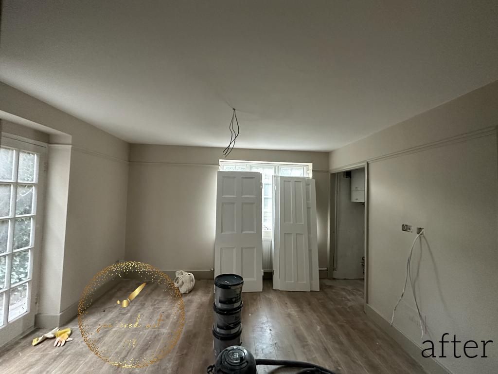 After picture of painting a living room in North London