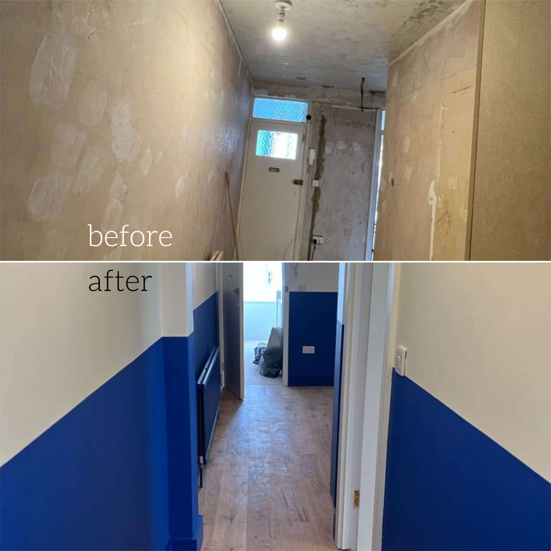 Hallway painting project in Finchley