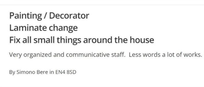 Reviews from Checkatrade for SEA CRED ART LTD