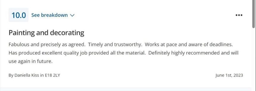 Reviews from Checkatrade for SEA CRED ART LTD