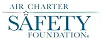 Air Charter Safety Foundation logo with blue text and a horizontal teal line