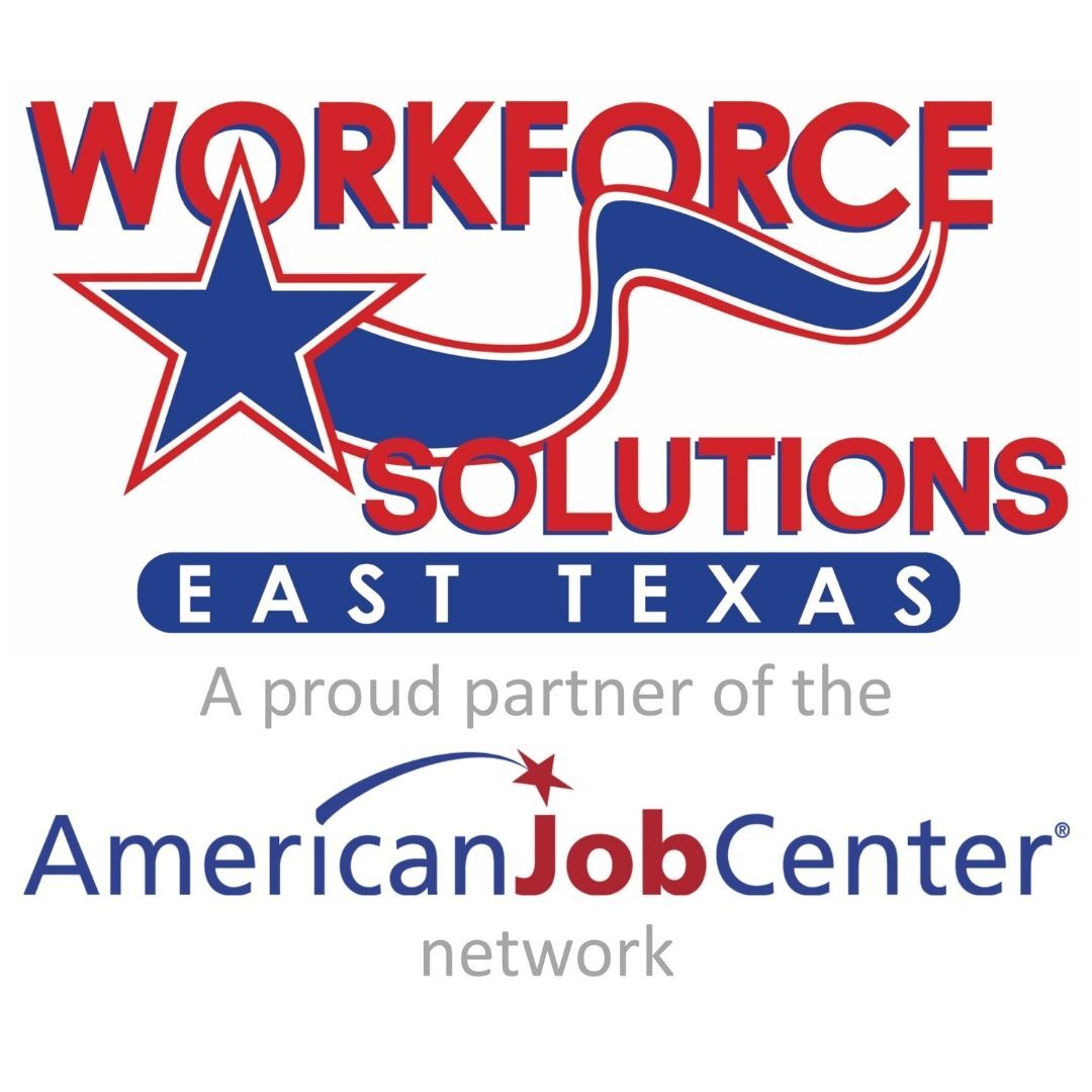 A logo for workforce solutions east texas a proud partner of the american job center network