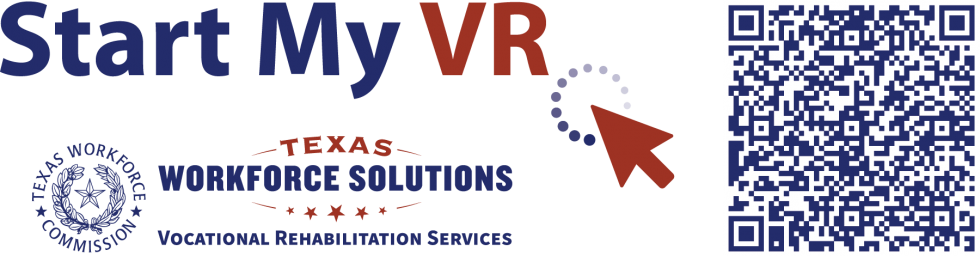A logo for start my vr texas workforce solutions