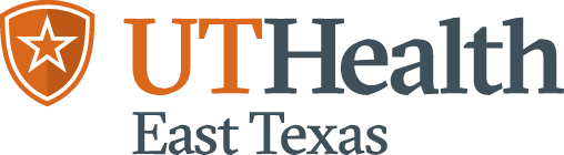 The logo for ut health east texas has a star on it.