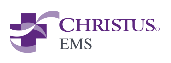 The logo for christus ems has a purple cross on it.