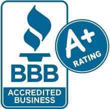 A bbb accredited business logo with an a+ rating