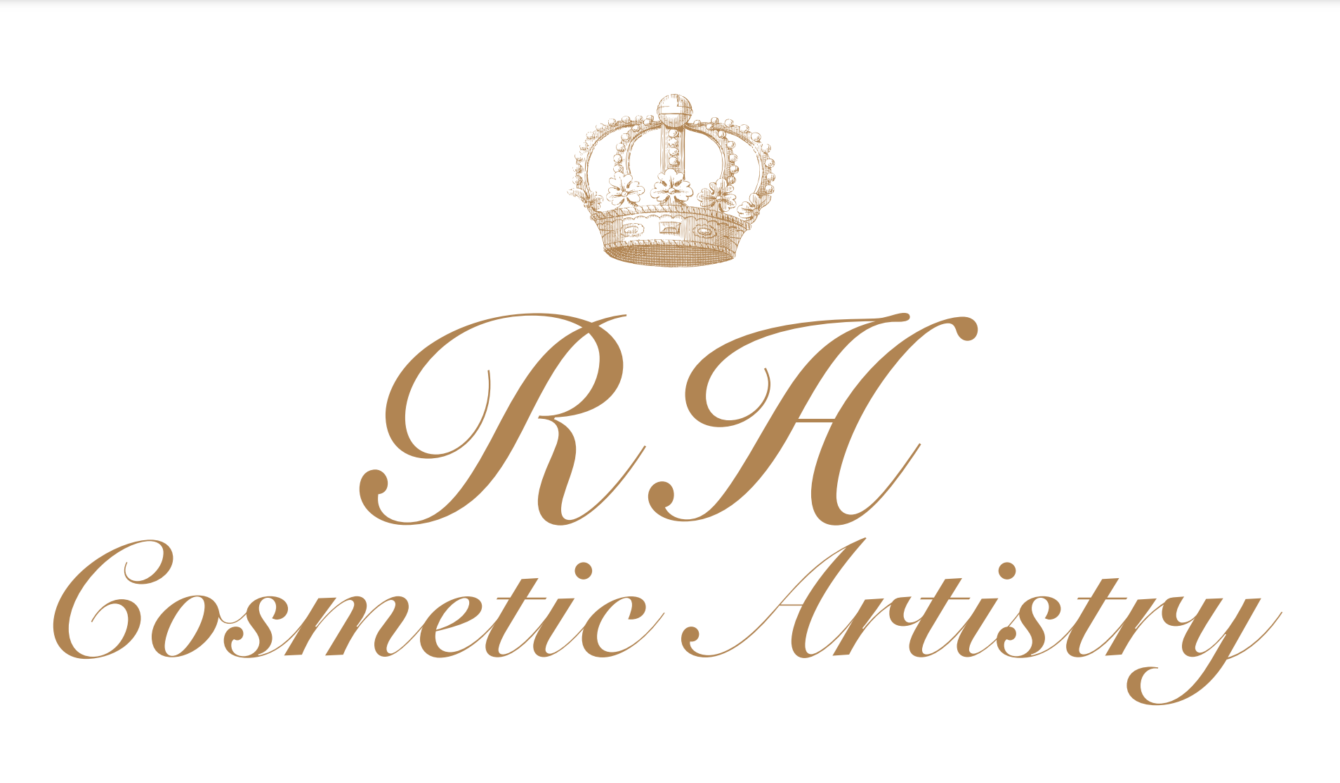 The logo for r.h. cosmetic artistry has a crown on it.