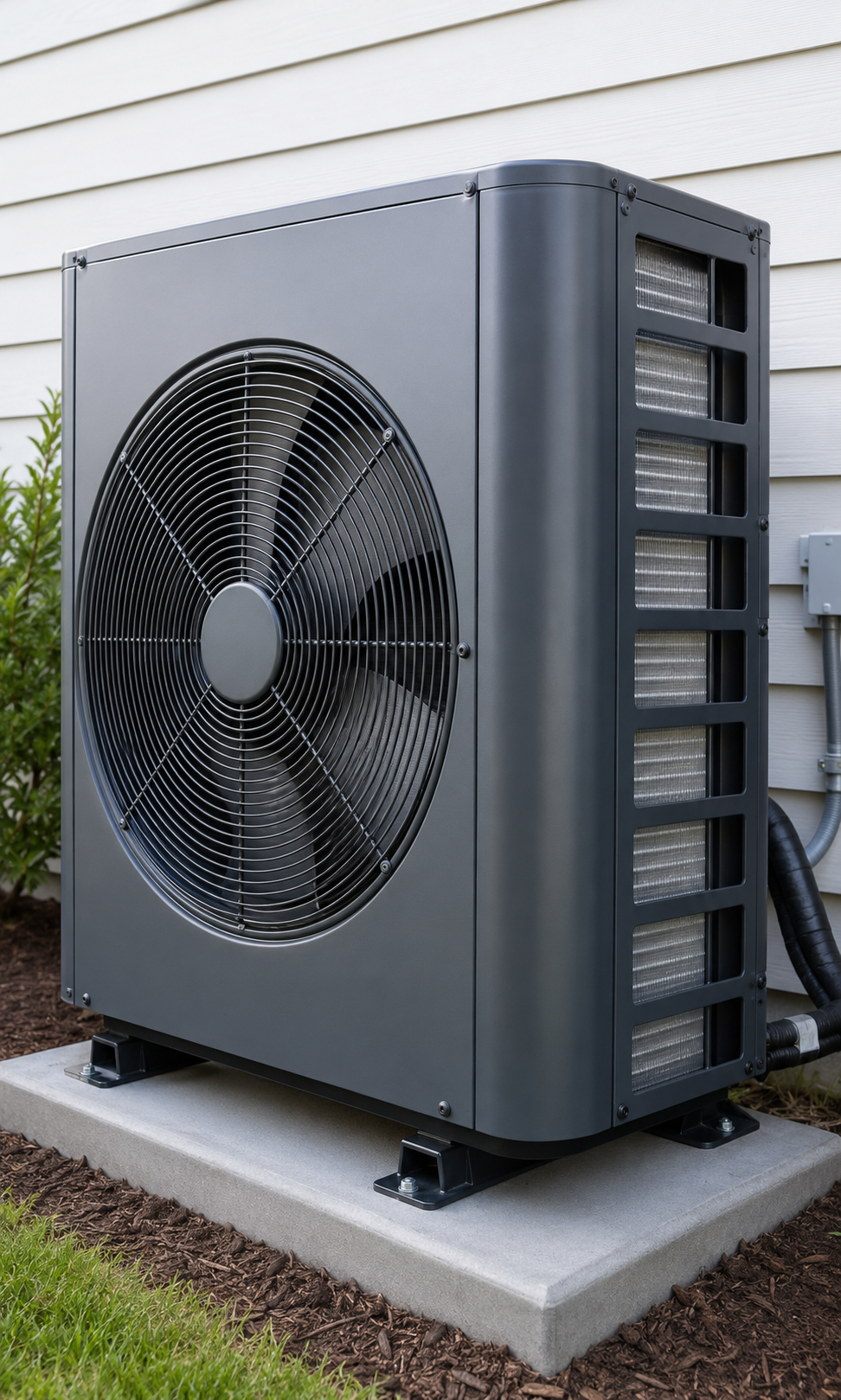 Newly installed residential high-efficiency furnace in a clean utility space.