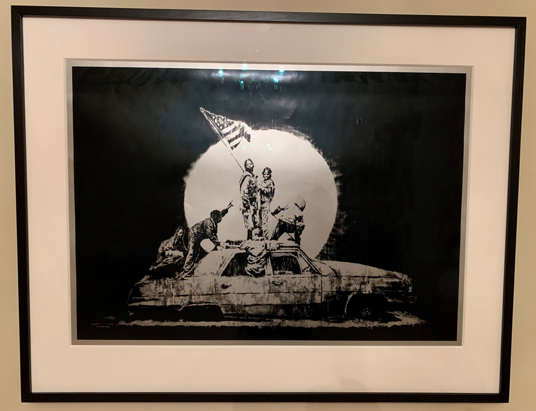 Banksy Silver Flag